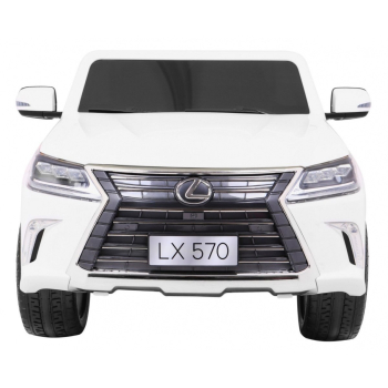 Lexus LX570 Autko 2-osobowe dla dzieci Biały + Pilot + Koła EVA + Radio MP3 + LED